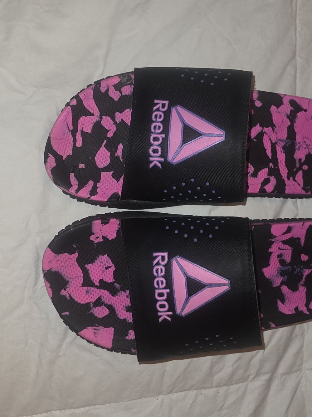 Reebok Kids' Pink & Black Slide Sandals